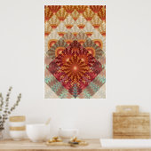 Zonnestralen Fractal Design Poster (Keuken)