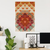 Zonnestralen Fractal Design Poster (Thuiskantoor)