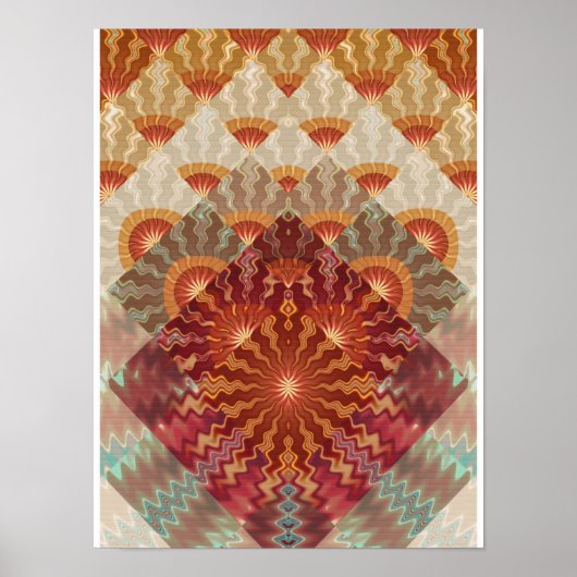 Zonnestralen Fractal Design Poster (Voorkant)
