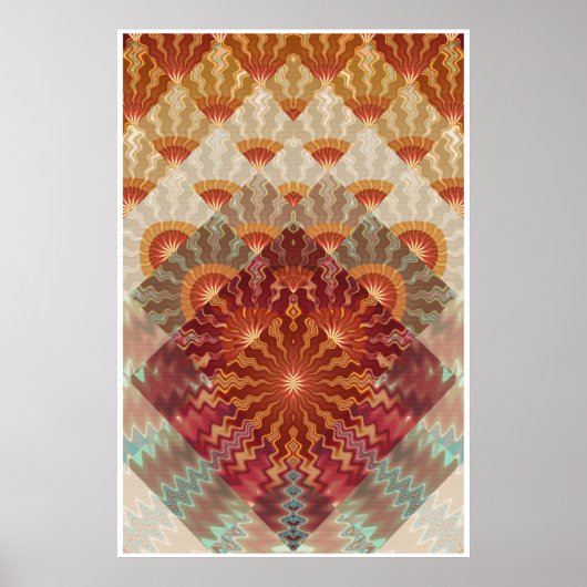 Zonnestralen Fractal Design Poster (Voorkant)