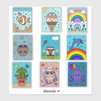 Zonnestralen & Glimlachen: Zomerpret Stickerpakket Sticker