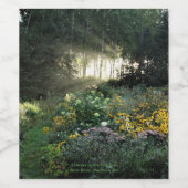 Zonnestralen in late september tuinen wijn etiket (Enkel label)