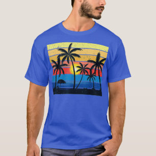 zonnestralen met palmboomretro t-shirt