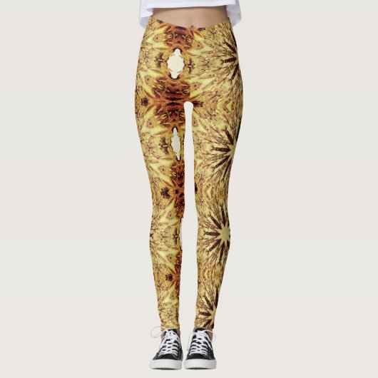 Zonnestralen moderne geometrische geel leggings (Voorkant)