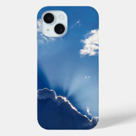 Zonnestralen Muurkunst Blauwe Lucht Minimalistisch iPhone 15 Case