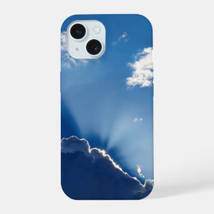 Zonnestralen Muurkunst Blauwe Lucht Minimalistisch iPhone 15 Case