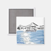 Zonnestralen op de riviermagneet magneet (Voorkant / Achterkant)