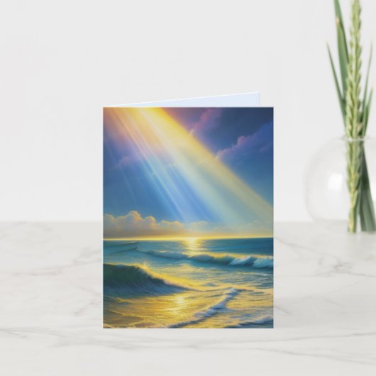 Zonnestralen op het Zeeen Wenskaart Kaart (Voorkant)