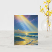 Zonnestralen op het Zeeen Wenskaart Kaart (Gele Bloem)