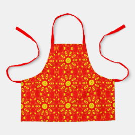 Zonnestralen op rood schort