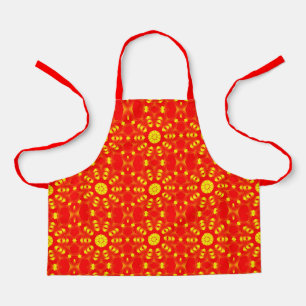 Zonnestralen op rood schort