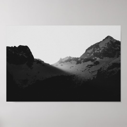 Zonnestralen over de bergen poster (Voorkant)