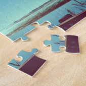 Zonnestralen over de blauwe lagune legpuzzel (Zijkant)