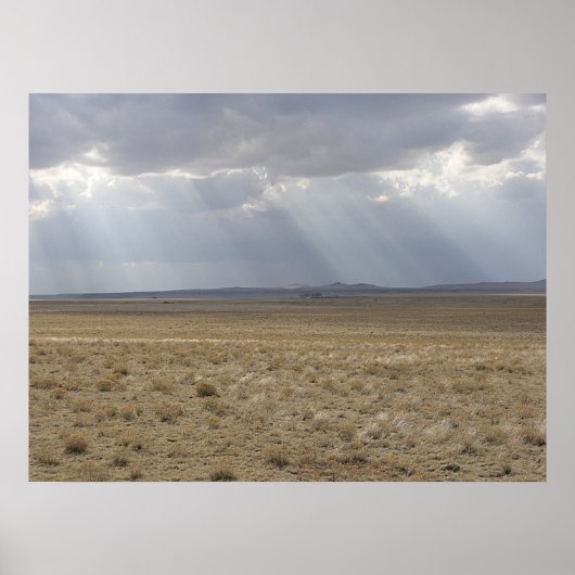 Zonnestralen over de vlakte poster (Voorkant)