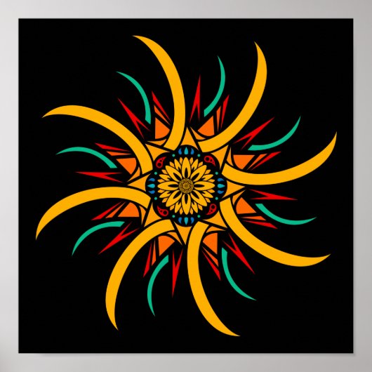 zonnestralen poster (Voorkant)