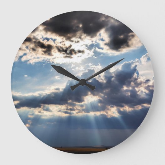 Zonnestralen van boven grote klok (Voorkant)