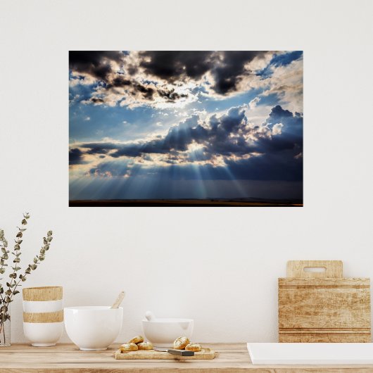 Zonnestralen van boven poster (Keuken)