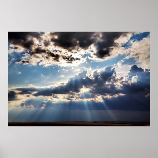 Zonnestralen van boven poster (Voorkant)