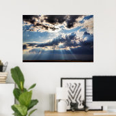 Zonnestralen van bovenaf poster (Thuiskantoor)