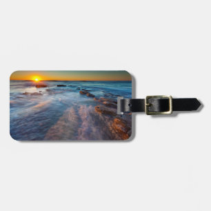 Zonnestralen verlichten de Stille Oceaan Bagagelabel