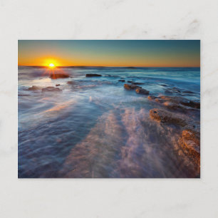 Zonnestralen verlichten de Stille Oceaan Briefkaart