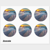 Zonnestralen verlichten de Stille Oceaan Ronde Sticker (Vel)