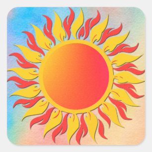 Zonnestraling Vierkante Sticker