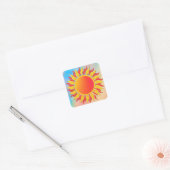 Zonnestraling Vierkante Sticker (Envelop)