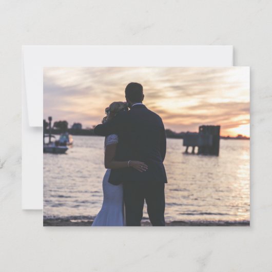 Zonnestrand bestemming Tropisch huwelijk Bedankkaart (Achterkant)