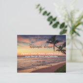 Zonnestrand bruiloft, Palms repetitief avondeten Kaart (Staand voorkant)