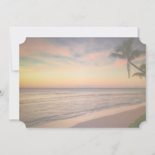 Zonnestrand bruiloft, Palms RSVP Kaart (Achterkant)