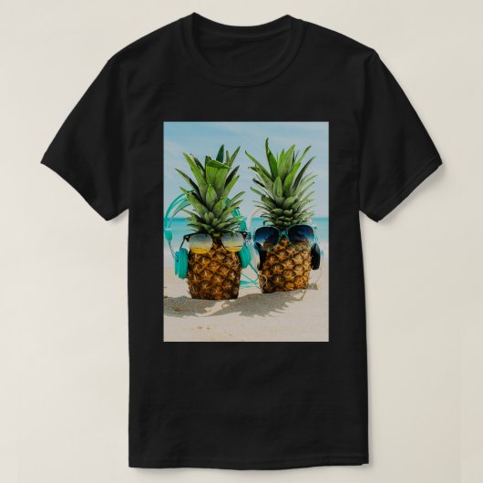 Zonnestrand en ananas t-shirt (Design voorkant)