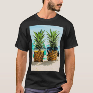 Zonnestrand en ananas t-shirt