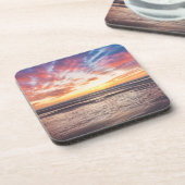 Zonnestrand en zee bier onderzetter (Linkerzijde)