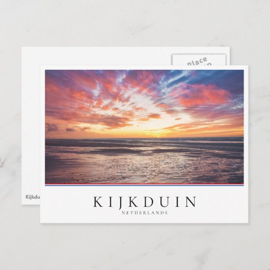 Zonnestrand en zee briefkaart (Voorkant / Achterkant)