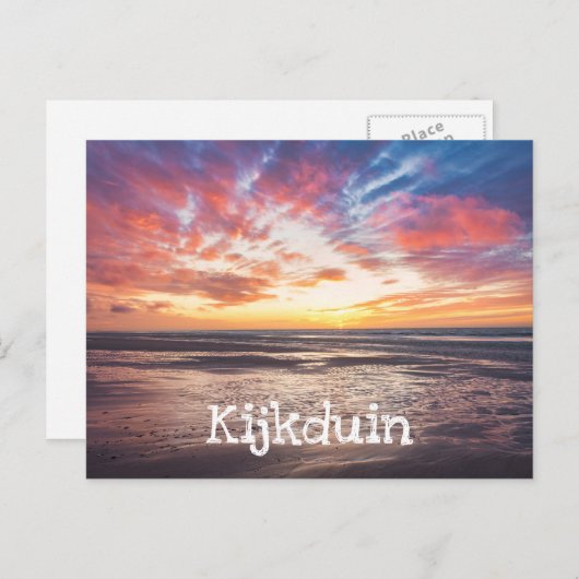 Zonnestrand en zee briefkaart (Voorkant / Achterkant)