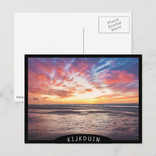 Zonnestrand en zee briefkaart (Voorkant / Achterkant)