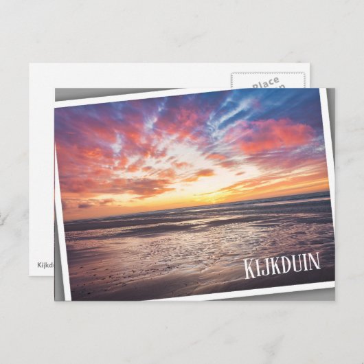 Zonnestrand en zee briefkaart (Voorkant / Achterkant)