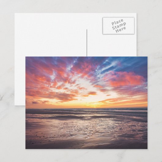 Zonnestrand en zee briefkaart (Voorkant / Achterkant)