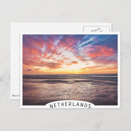 Zonnestrand en zee briefkaart (Voorkant / Achterkant)