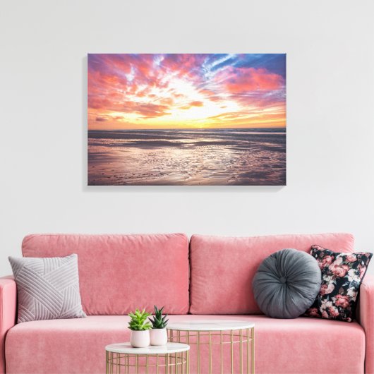 Zonnestrand en zee canvas afdruk (Insitu (Woonkamer))