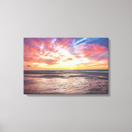 Zonnestrand en zee canvas afdruk