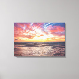 Zonnestrand en zee canvas afdruk