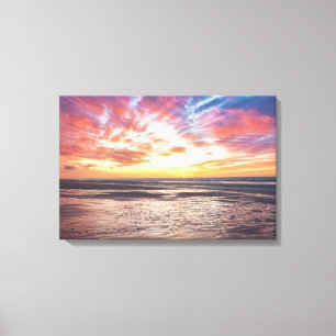 Zonnestrand en zee canvas afdruk