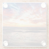 Zonnestrand en zee glazen onderzetter (Achterkant)