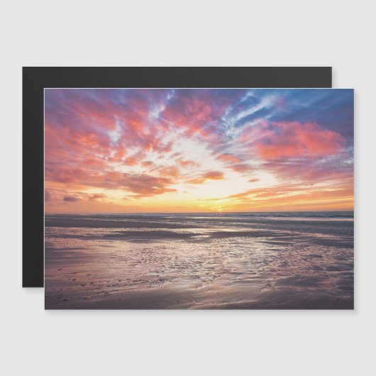 Zonnestrand en zee magnetische uitnodiging (Voorkant / Achterkant)