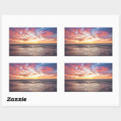 Zonnestrand en zee rechthoekige sticker (Vel)