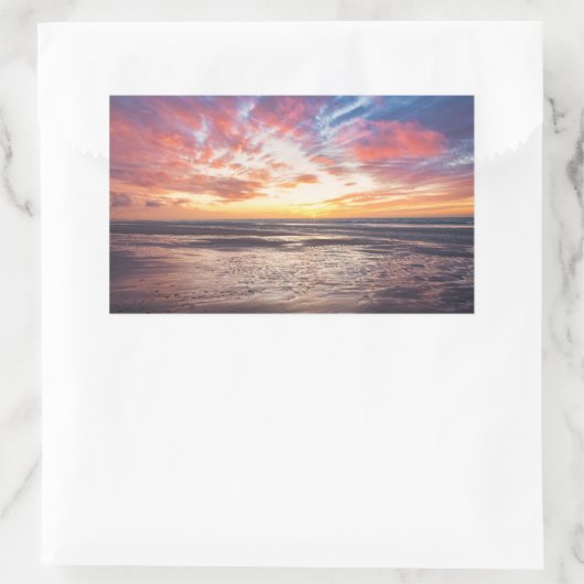 Zonnestrand en zee rechthoekige sticker (Tas)