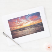 Zonnestrand en zee rechthoekige sticker (Envelop)