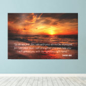 Zonnestrand maakt geen angst voor Isaiah 41:10 Canvas Afdruk (Insitu (Houten vloer))